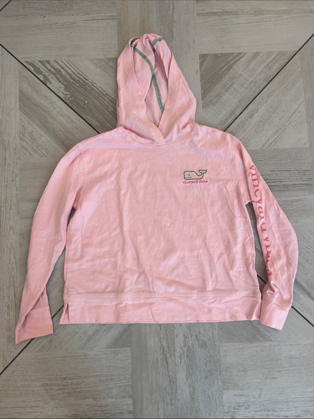 Vineyard Vines Light Pink Hoodie with Whale Logo